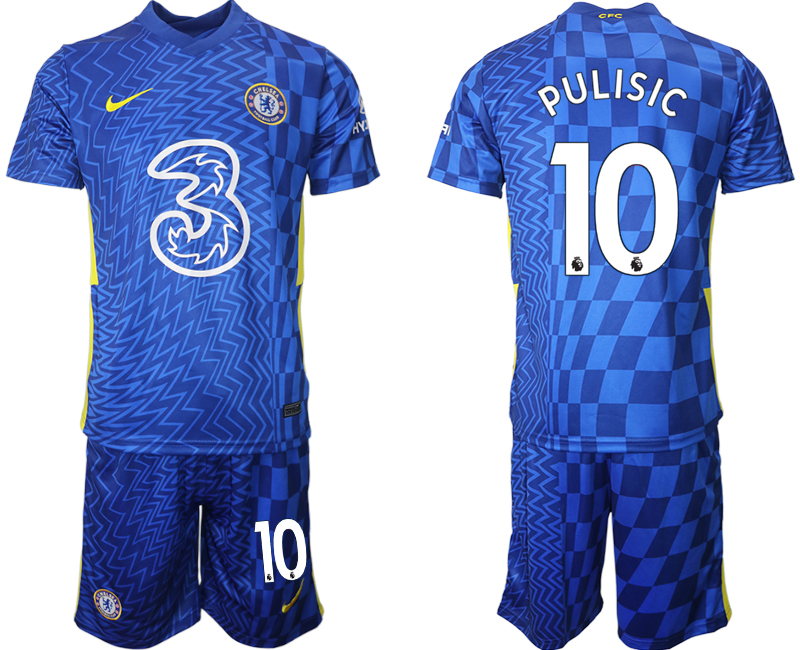 Men 2021-2022 Club Chelsea FC home blue #10 Nike Soccer Jerseys->chelsea jersey->Soccer Club Jersey